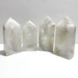 4 Pieces Large Geode Druzy White Moss Agate Four - sided Point - Wholesale Crystals
