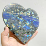 4 Pieces Large Labradorite Heart With Stand -Wholesale Crystals