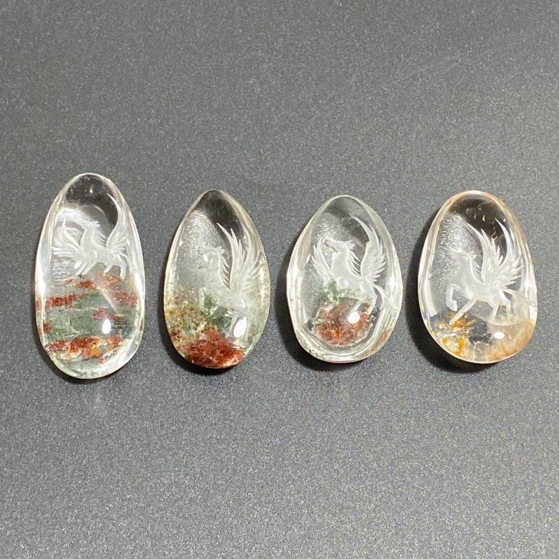 4 Pieces Pegasus Garden Quartz Inner Scene Carving -Wholesale Crystals