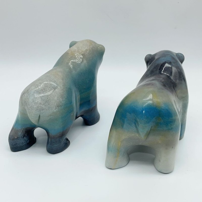 4 Pieces Trolleite Stone Bear Carving - Wholesale Crystals