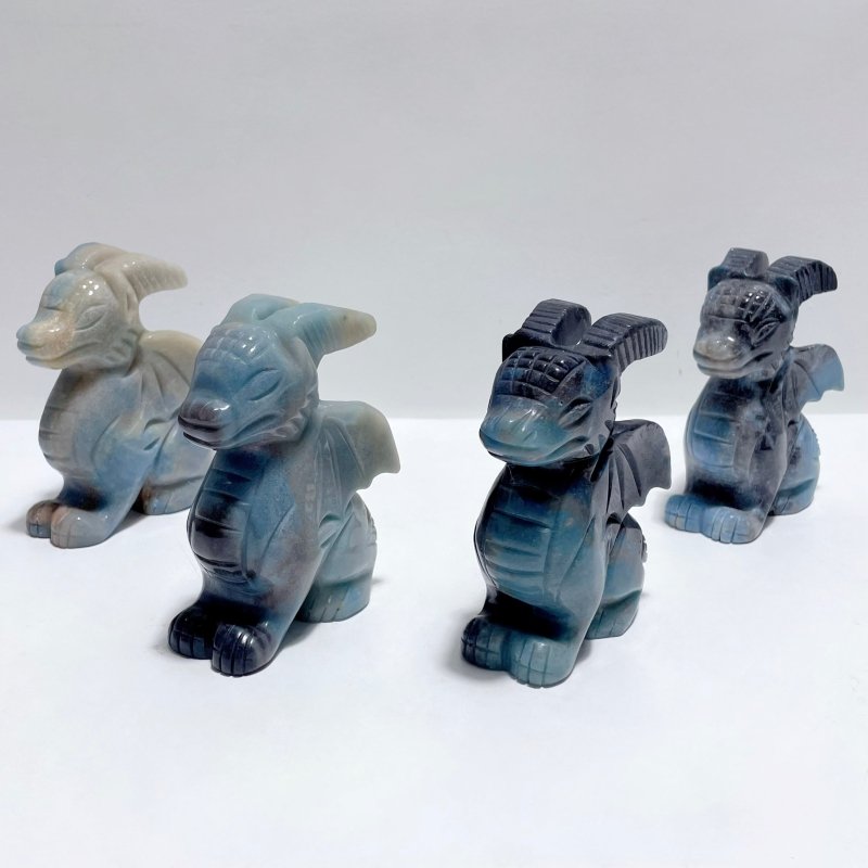 4 Pieces Trolleite Stone Dragon Carving - Wholesale Crystals