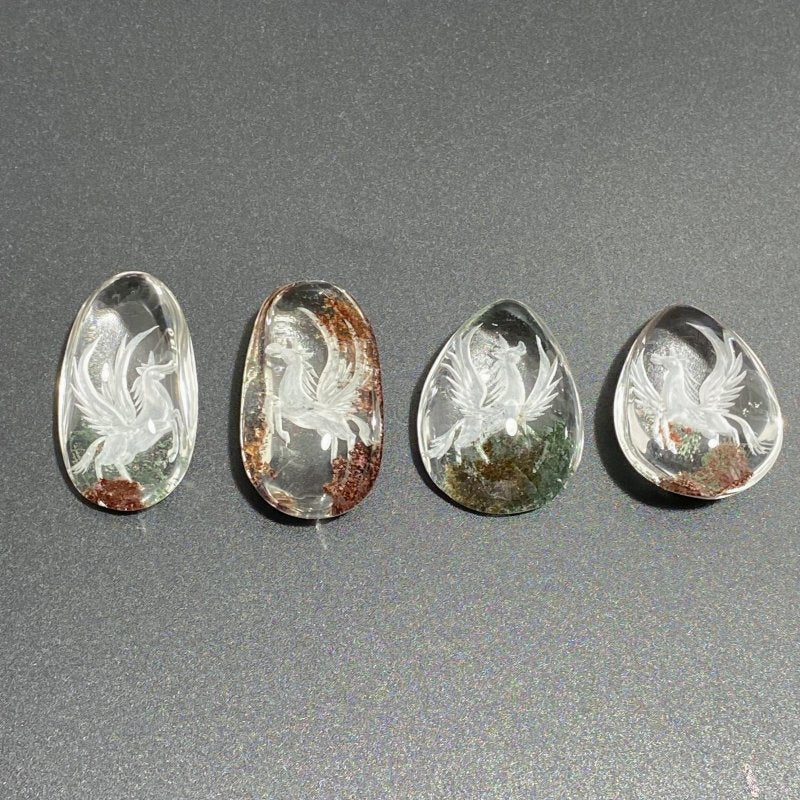 4 Pieces Unicorn Garden Quartz Inner Scene Carving -Wholesale Crystals
