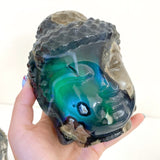 4 Pieces Volcano Agate Buddha Head Carving(UV - Reactive) - Wholesale Crystals