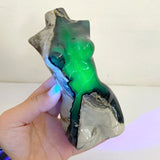 4 Pieces Volcano Agate Goddess Carving (UV - Reactive) - Wholesale Crystals