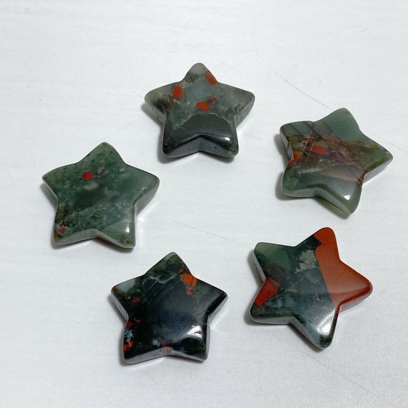 4 Types 3CM Star Carving Wholesale Africa Blood Stone Blue Sandstone -Wholesale Crystals