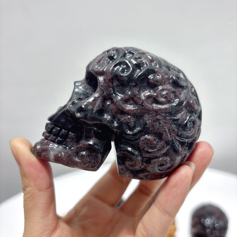 4 Types Crystal Skull Carving Wholesale Orange Calcite Garnet - Wholesale Crystals