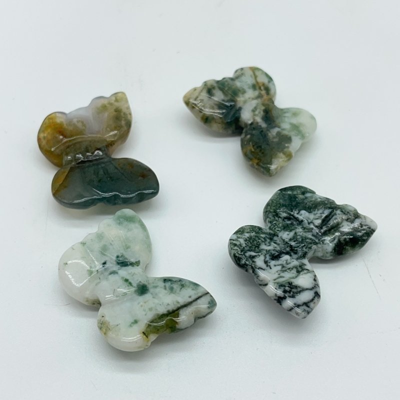 4 Types Mini Butterfly Carving Moss Agate Green Aventurine Wholesale -Wholesale Crystals