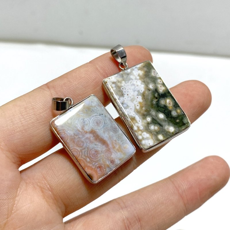 40 Pieces Vein Ocean Japser Pendant - Wholesale Crystals