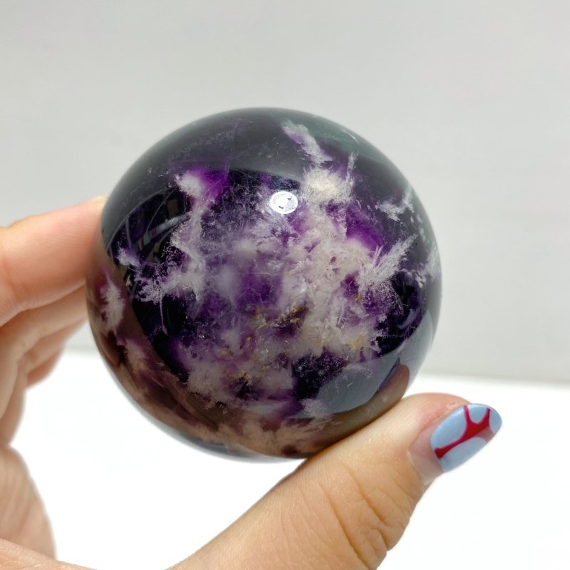 42 Pieces Beautiful Feather Fluorite Sphere Balls - Wholesale Crystals