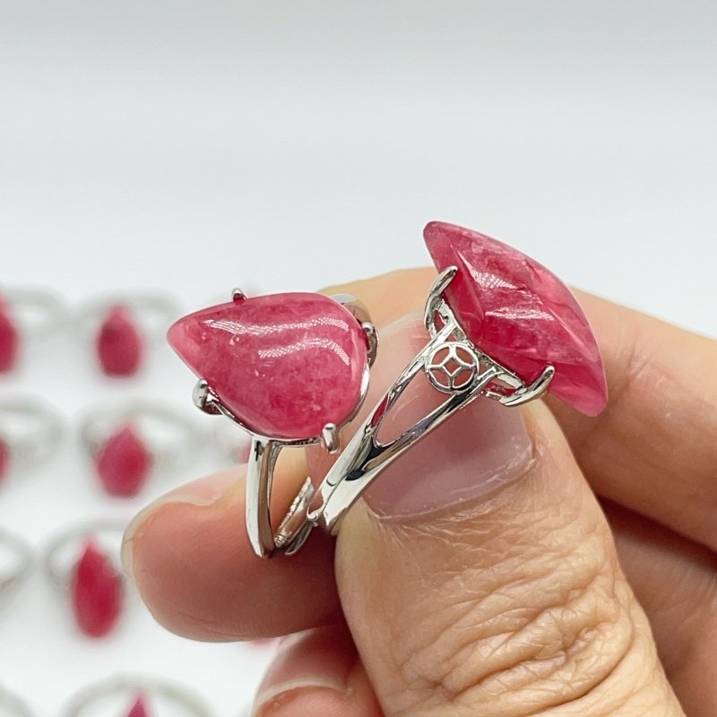 42 Pieces Pink Rhodonite Stone Different Styles Shape Ring -Wholesale Crystals