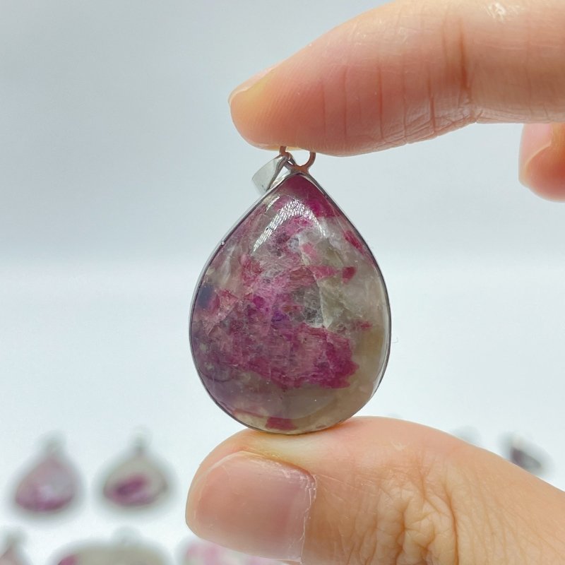 43 Pieces Red Tourmaline Different Shape Pendant - Wholesale Crystals