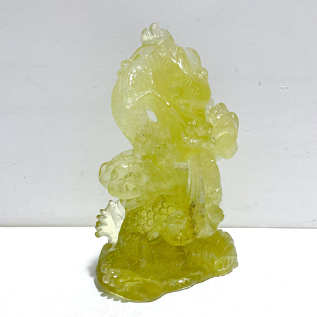Unique Citrine Dragon Absorbing Water Carving