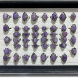 45 Pieces Charoite Different Styles Ring 3 - Wholesale Crystals
