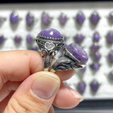 45 Pieces Charoite Different Styles Ring 3 - Wholesale Crystals