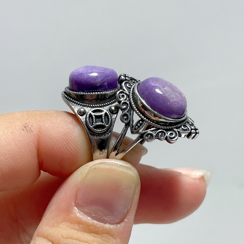 45 Pieces Charoite Different Styles Ring 3 - Wholesale Crystals