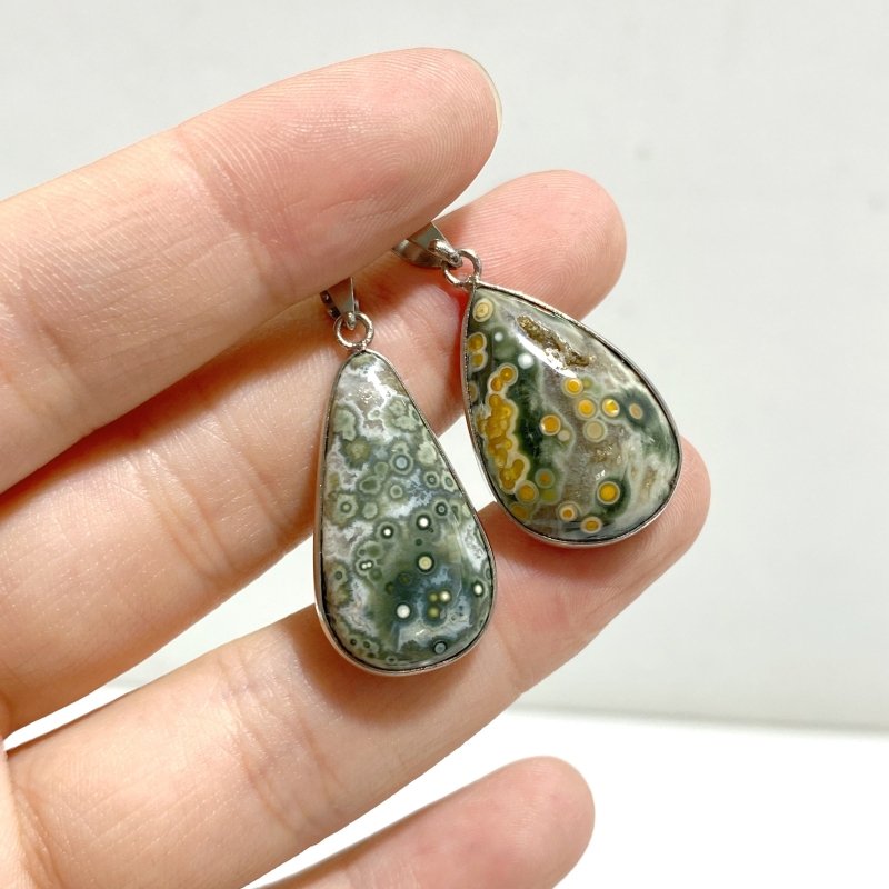 45 Pieces Vein Ocean Japser Pendant -Wholesale Crystals