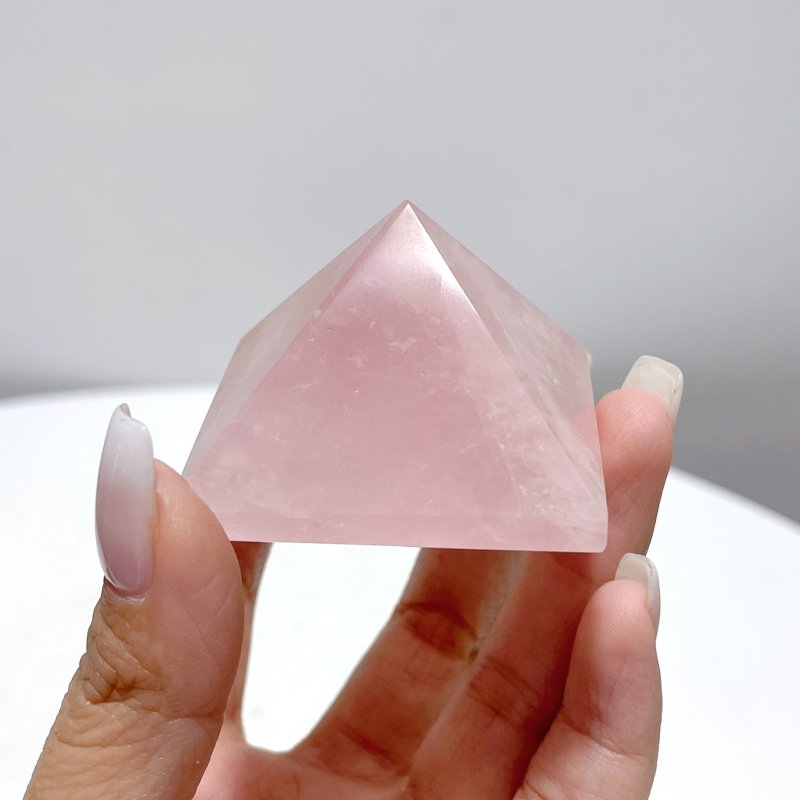 4.5cm(1.7in) Rose Quartz Pyramid Carving Wholesale - Wholesale Crystals