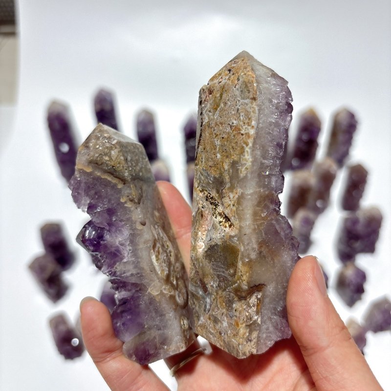 46 Pieces Amethyst Cluster Points -Wholesale Crystals