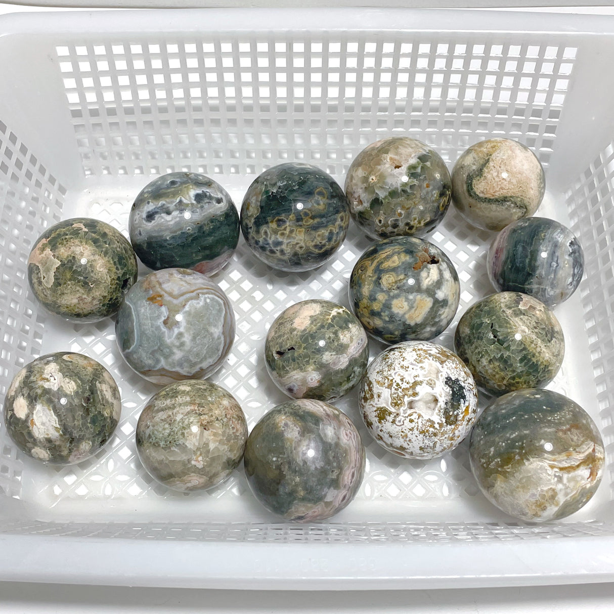 15 Pieces 6th Vein Ocean Jasper Spheres Balls