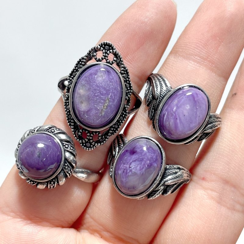 47 Pieces Charoite Different Styles Ring 2 - Wholesale Crystals