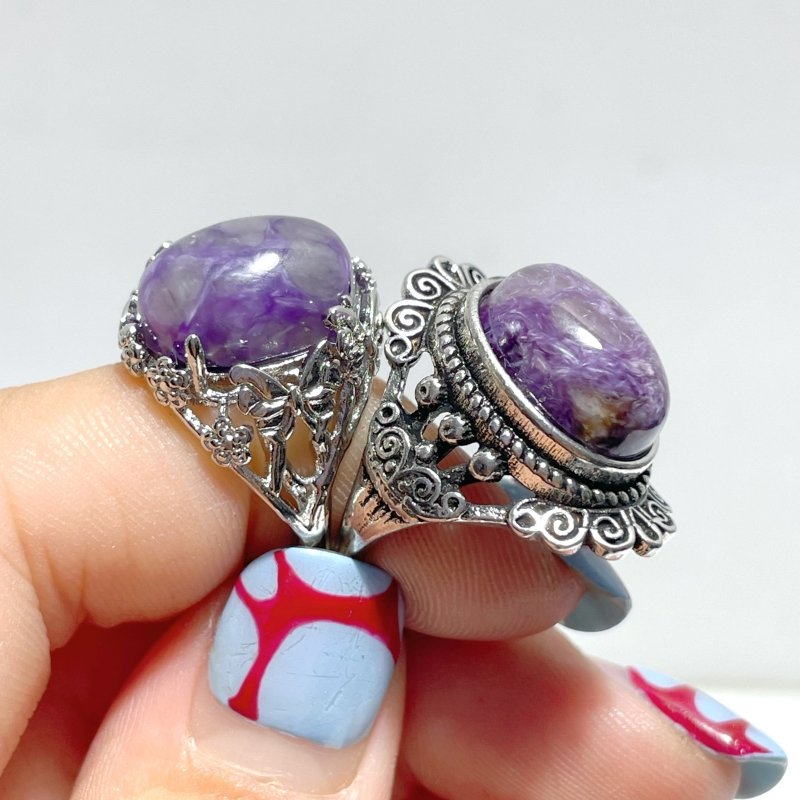 47 Pieces Charoite Different Styles Ring 2 - Wholesale Crystals