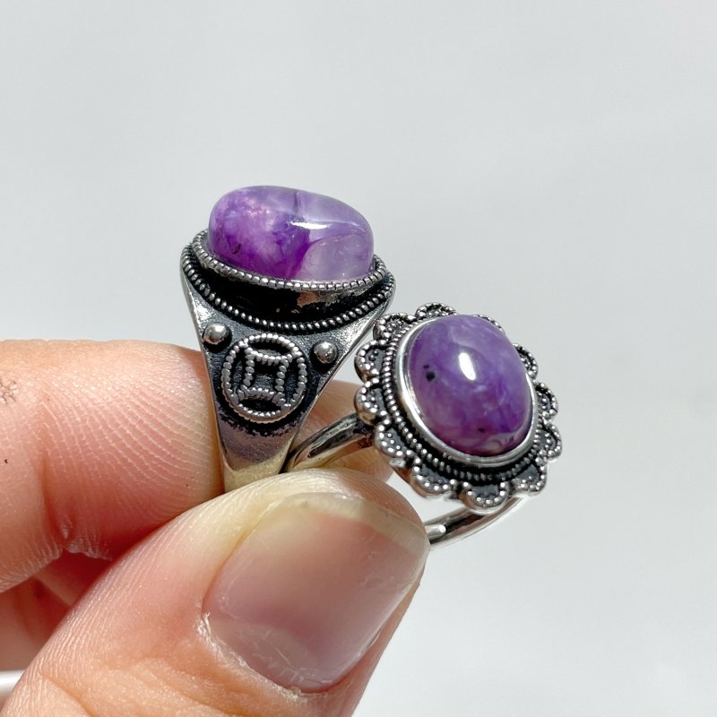 47 Pieces Charoite Different Styles Ring 2 - Wholesale Crystals