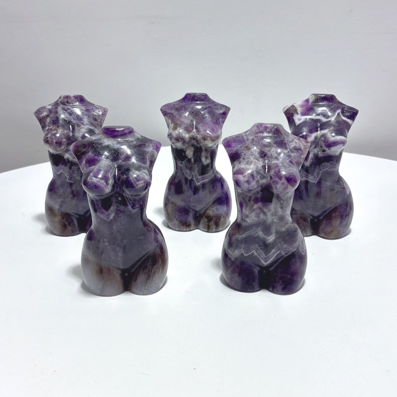 4.7in Large Chevron Amethyst Goddess Carving Wholesale - Wholesale Crystals