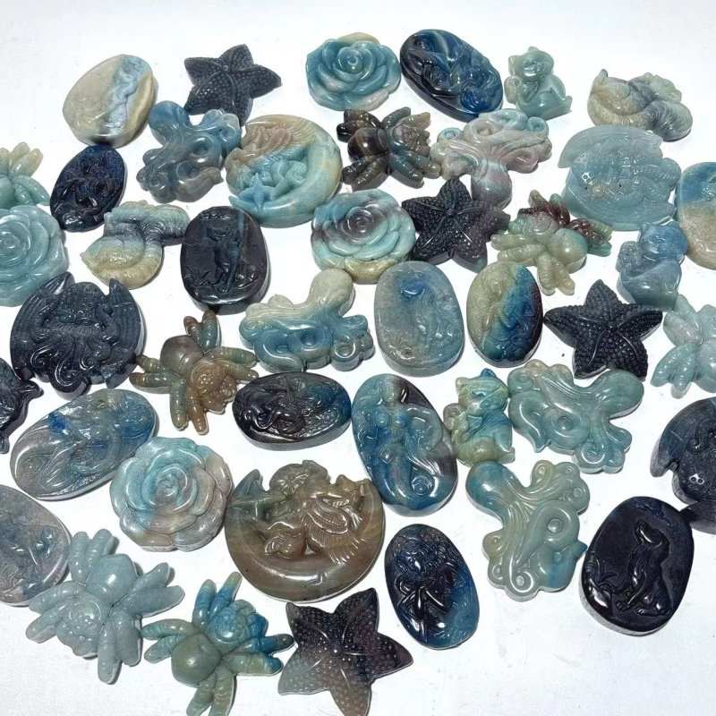 48 Pieces Trolleite Stone Mixed Animals Carving -Wholesale Crystals