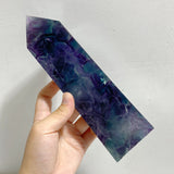 5 Pieces Rainbow Fluorite Raw Side Four-sided Tower Point