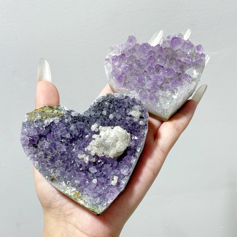 49 Pieces Beautiful Amethyst Cluster Heart - Wholesale Crystals