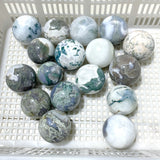 17 Pieces Beautiful Moss Agate Spheres