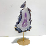 Unique Large Amethyst Mixed Geode Druzy Agate Flying Dragon Castle Carving With Stand