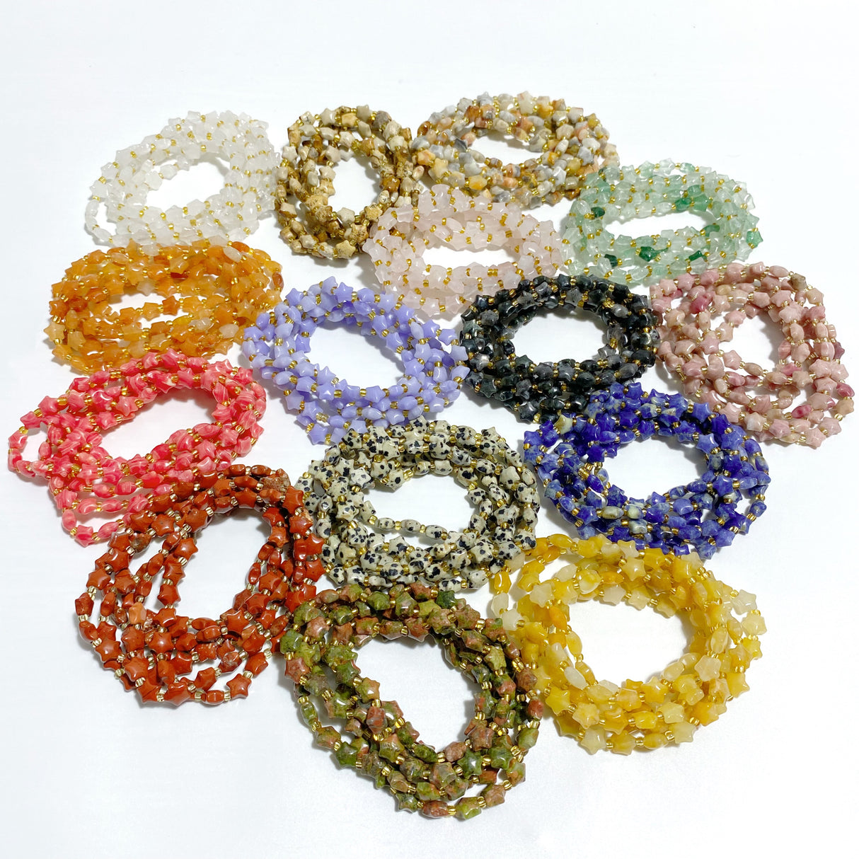 15 Types Star Bracelets Wholesale Red Jasper Blue Lace Agate