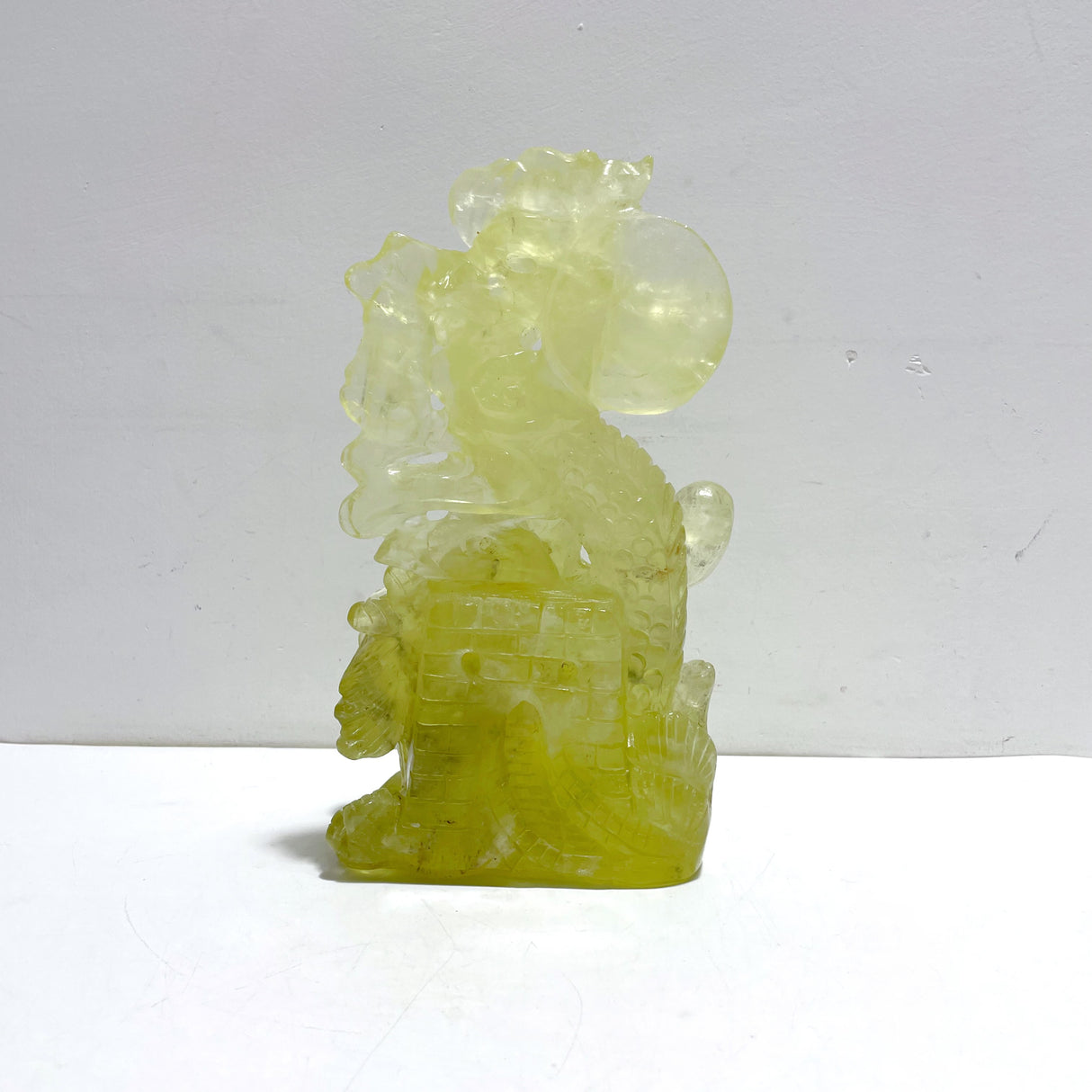 Beautiful Citrine Dragon Carving
