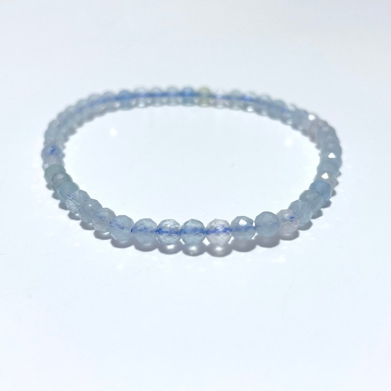 4MM Multi - Faceted Flash Bead Bracelets Wholesale Blue Sodalite Aquamarine Amethyst - Wholesale Crystals