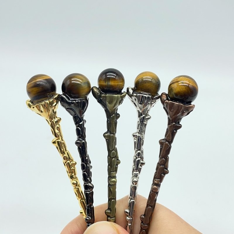 5 Colors Coffee Spoon With Tiger Eye Sphere Wholesale -Wholesale Crystals