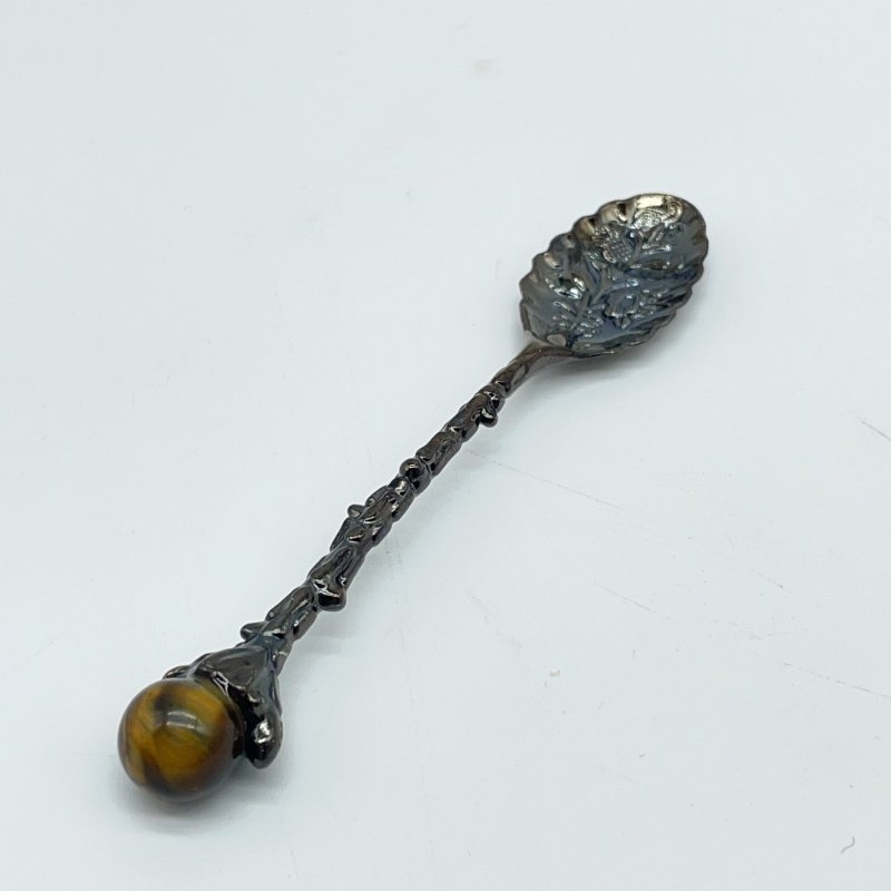 5 Colors Coffee Spoon With Tiger Eye Sphere Wholesale -Wholesale Crystals