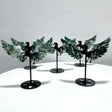 5 Pairs Moss Agate Pegasus Wing Carving With Stand - Wholesale Crystals