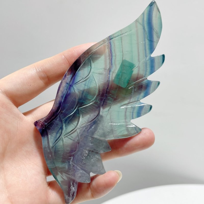 5 Pairs Rainbow Fluorite Angel Wing With Stand - Wholesale Crystals