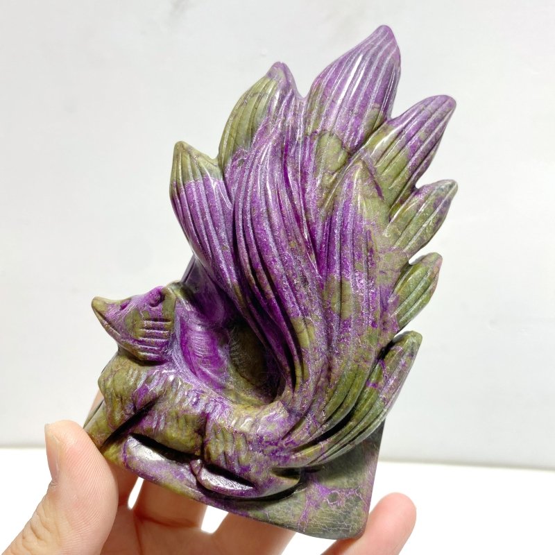 5 Pieces Atlantisite Nine - tailed Foxes Carving (With Crack) - Wholesale Crystals