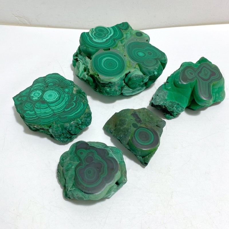 5 Pieces Beautiful High Quality Malachite Specimen -Wholesale Crystals