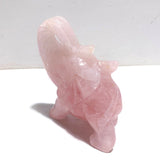 5 Pieces Beautiful Rose Quartz Elephant Carving - Wholesale Crystals