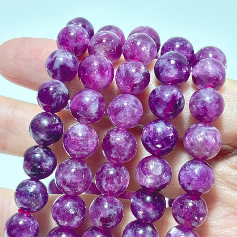 5 Pieces Beautiful Spark Lepidolite High Quality Bracelets (HGUB26) - Wholesale Crystals