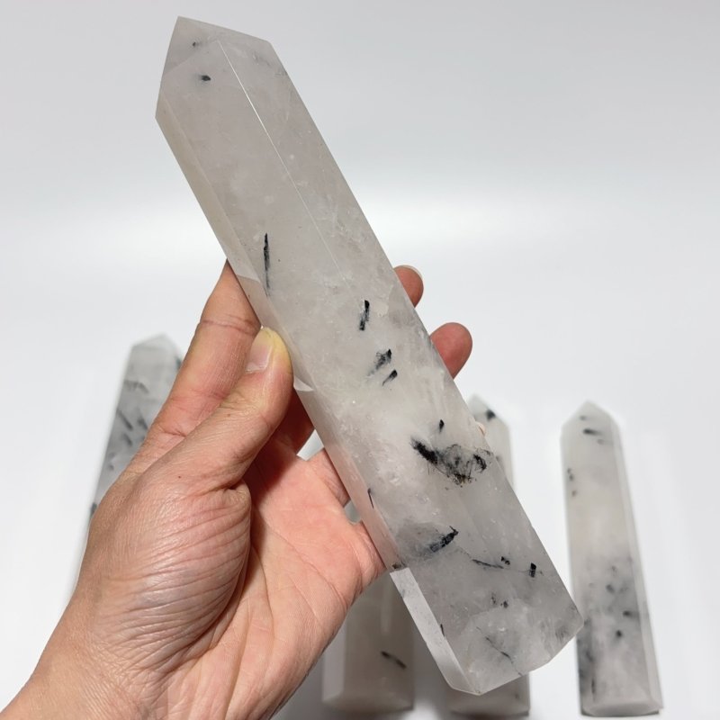 5 Pieces Black Tourmaline Crystal Tower Points -Wholesale Crystals
