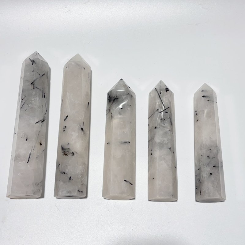 5 Pieces Black Tourmaline Crystal Tower Points -Wholesale Crystals