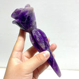 5 Pieces Chevron Amethyst Flower Carving With Stand - Wholesale Crystals