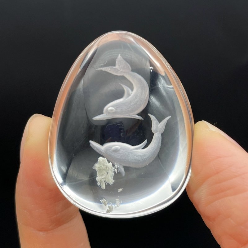 5 Pieces Dolphin Garden Quartz Inner Scene Crystal Carving -Wholesale Crystals