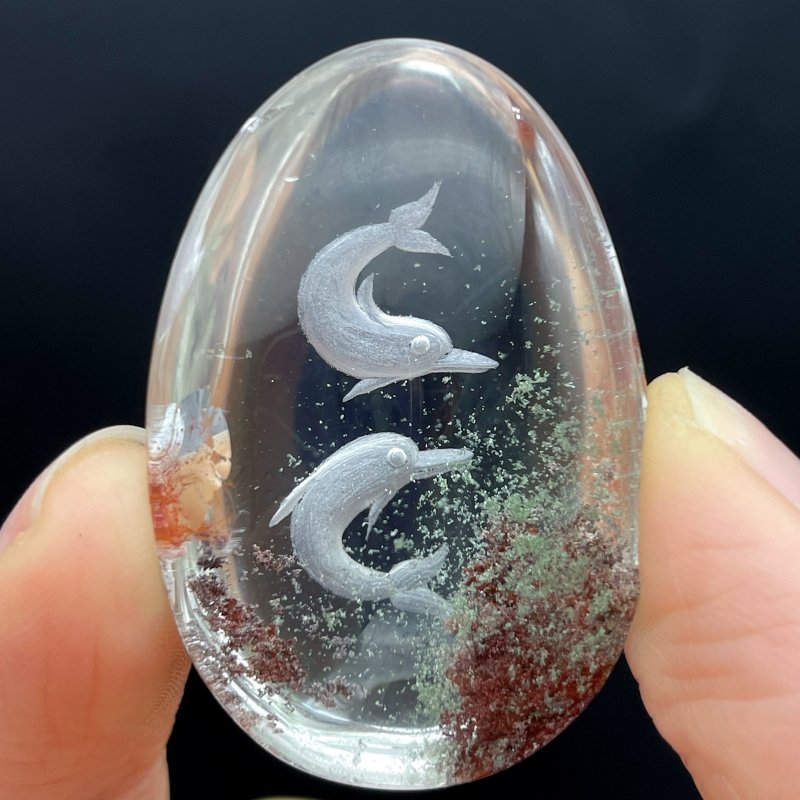 5 Pieces Dolphin Garden Quartz Inner Scene Crystal Carving -Wholesale Crystals