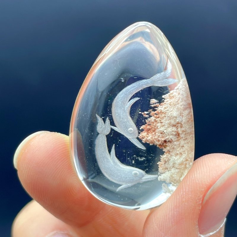 5 Pieces Dolphin Garden Quartz Inner Scene Crystal Carving -Wholesale Crystals