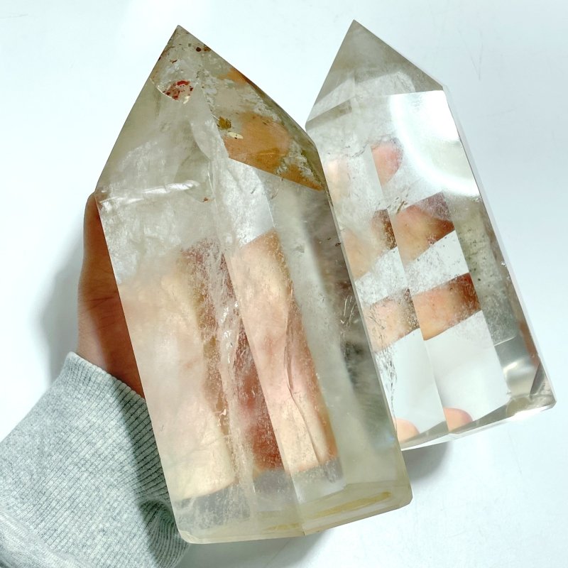 5 Pieces Fat Light Smoky Quartz Tower Point - Wholesale Crystals